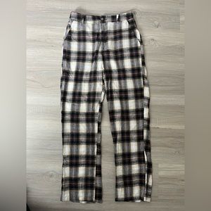 Plaid straight leg pants